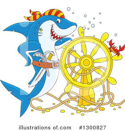 Royalty-Free (RF) Shark Clipart Illustration by Alex Bannykh - Stock Sample #1300827