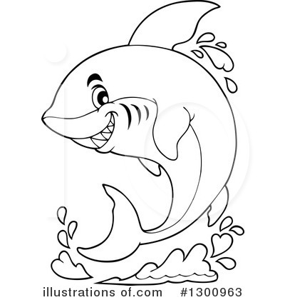 Royalty-Free (RF) Shark Clipart Illustration by visekart - Stock Sample #1300963