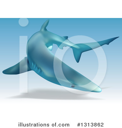 Royalty-Free (RF) Shark Clipart Illustration by dero - Stock Sample #1313862