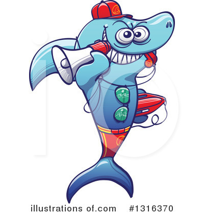 Royalty-Free (RF) Shark Clipart Illustration by Zooco - Stock Sample #1316370