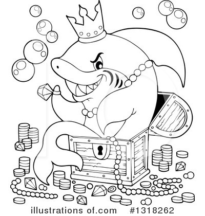 Royalty-Free (RF) Shark Clipart Illustration by visekart - Stock Sample #1318262