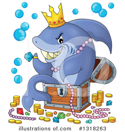 Royalty-Free (RF) Shark Clipart Illustration by visekart - Stock Sample #1318263