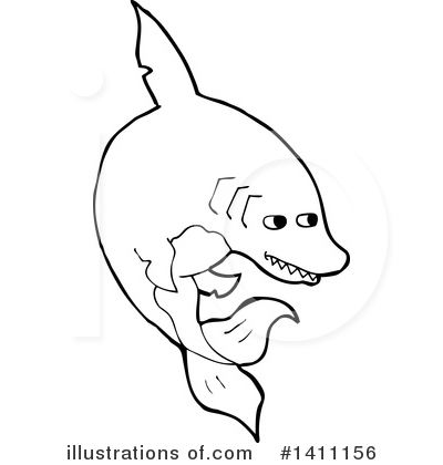 Royalty-Free (RF) Shark Clipart Illustration by lineartestpilot - Stock Sample #1411156