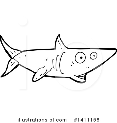 Royalty-Free (RF) Shark Clipart Illustration by lineartestpilot - Stock Sample #1411158