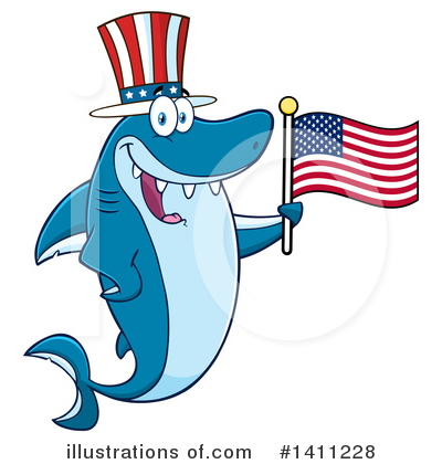 Royalty-Free (RF) Shark Clipart Illustration by Hit Toon - Stock Sample #1411228