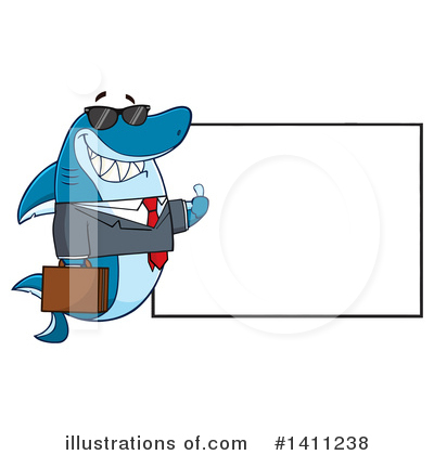 Royalty-Free (RF) Shark Clipart Illustration by Hit Toon - Stock Sample #1411238