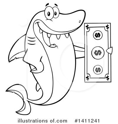 Royalty-Free (RF) Shark Clipart Illustration by Hit Toon - Stock Sample #1411241