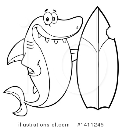 Royalty-Free (RF) Shark Clipart Illustration by Hit Toon - Stock Sample #1411245