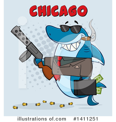 Royalty-Free (RF) Shark Clipart Illustration by Hit Toon - Stock Sample #1411251