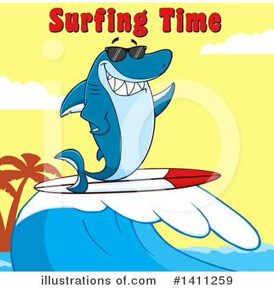 Royalty-Free (RF) Shark Clipart Illustration by Hit Toon - Stock Sample #1411259