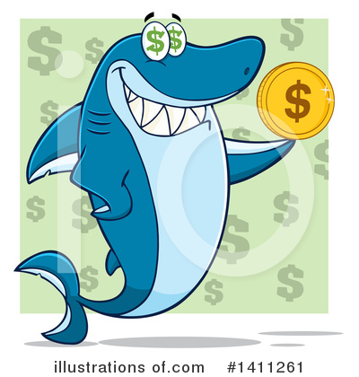 Royalty-Free (RF) Shark Clipart Illustration by Hit Toon - Stock Sample #1411261