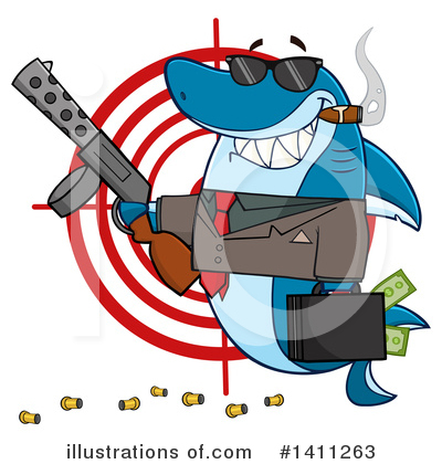 Royalty-Free (RF) Shark Clipart Illustration by Hit Toon - Stock Sample #1411263