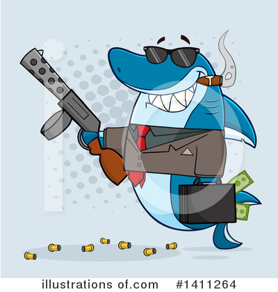 Royalty-Free (RF) Shark Clipart Illustration by Hit Toon - Stock Sample #1411264