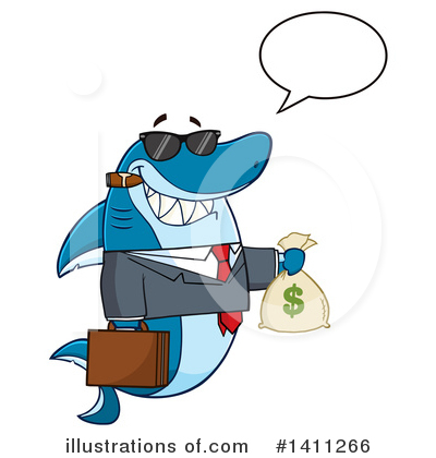 Royalty-Free (RF) Shark Clipart Illustration by Hit Toon - Stock Sample #1411266