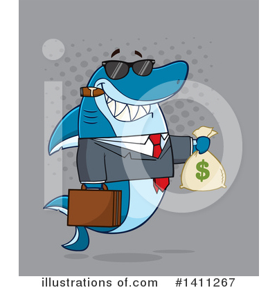 Royalty-Free (RF) Shark Clipart Illustration by Hit Toon - Stock Sample #1411267