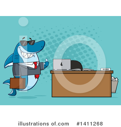 Royalty-Free (RF) Shark Clipart Illustration by Hit Toon - Stock Sample #1411268