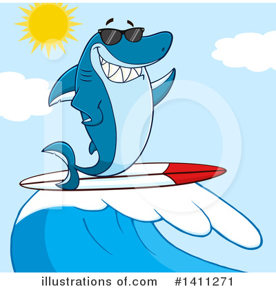 Royalty-Free (RF) Shark Clipart Illustration by Hit Toon - Stock Sample #1411271