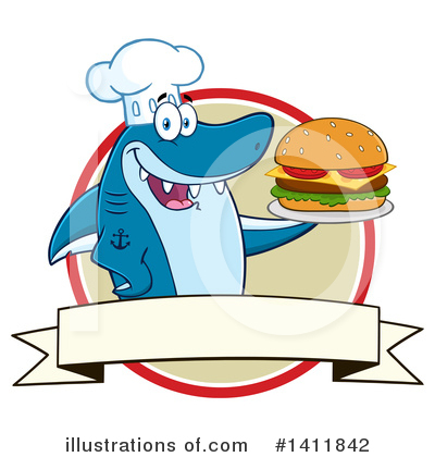 Royalty-Free (RF) Shark Clipart Illustration by Hit Toon - Stock Sample #1411842