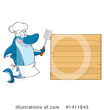 Royalty-Free (RF) Shark Clipart Illustration by Hit Toon - Stock Sample #1411843