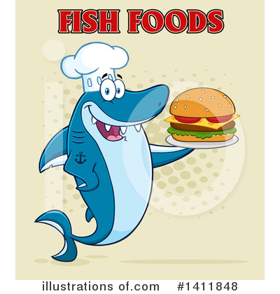 Royalty-Free (RF) Shark Clipart Illustration by Hit Toon - Stock Sample #1411848