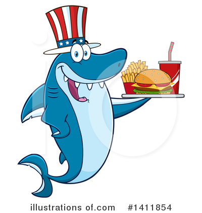 Royalty-Free (RF) Shark Clipart Illustration by Hit Toon - Stock Sample #1411854