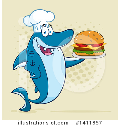 Royalty-Free (RF) Shark Clipart Illustration by Hit Toon - Stock Sample #1411857