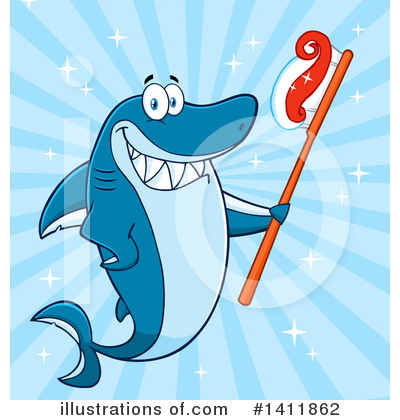 Royalty-Free (RF) Shark Clipart Illustration by Hit Toon - Stock Sample #1411862