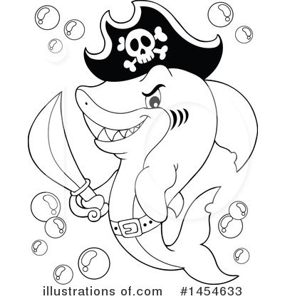 Royalty-Free (RF) Shark Clipart Illustration by visekart - Stock Sample #1454633