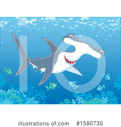 Hammerhead Shark Clipart #1580730 by Alex Bannykh