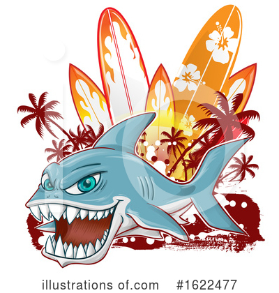 Royalty-Free (RF) Shark Clipart Illustration by Domenico Condello - Stock Sample #1622477