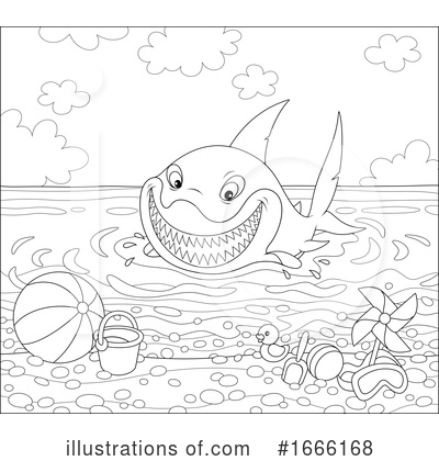 Royalty-Free (RF) Shark Clipart Illustration by Alex Bannykh - Stock Sample #1666168