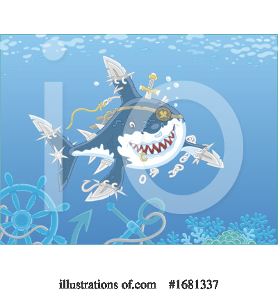 Royalty-Free (RF) Shark Clipart Illustration by Alex Bannykh - Stock Sample #1681337