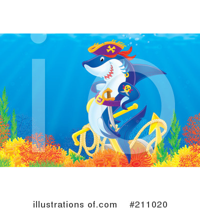 Royalty-Free (RF) Shark Clipart Illustration by Alex Bannykh - Stock Sample #211020