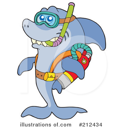 Royalty-Free (RF) Shark Clipart Illustration by visekart - Stock Sample #212434
