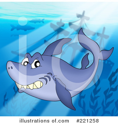 Royalty-Free (RF) Shark Clipart Illustration by visekart - Stock Sample #221258