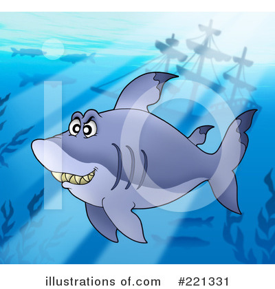 Royalty-Free (RF) Shark Clipart Illustration by visekart - Stock Sample #221331