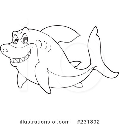 Royalty-Free (RF) Shark Clipart Illustration by visekart - Stock Sample #231392