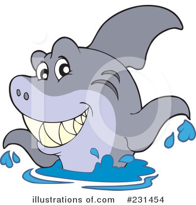 Royalty-Free (RF) Shark Clipart Illustration by visekart - Stock Sample #231454