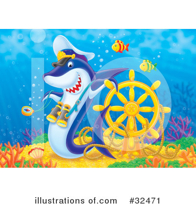 Royalty-Free (RF) Shark Clipart Illustration by Alex Bannykh - Stock Sample #32471