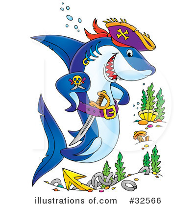 Royalty-Free (RF) Shark Clipart Illustration by Alex Bannykh - Stock Sample #32566