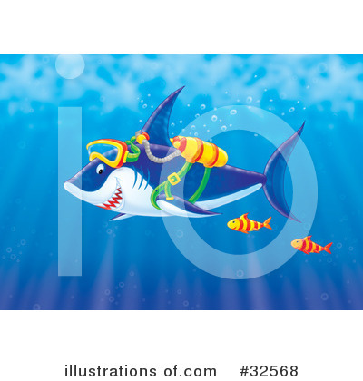 Royalty-Free (RF) Shark Clipart Illustration by Alex Bannykh - Stock Sample #32568