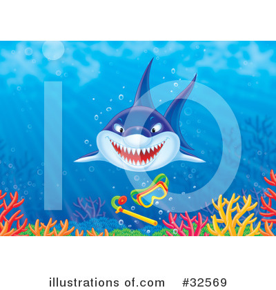 Royalty-Free (RF) Shark Clipart Illustration by Alex Bannykh - Stock Sample #32569