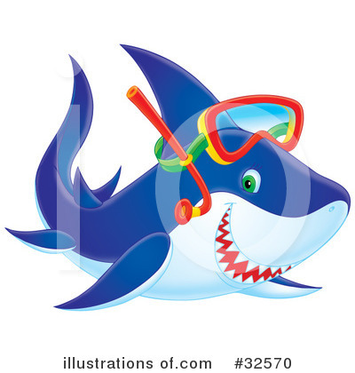 Royalty-Free (RF) Shark Clipart Illustration by Alex Bannykh - Stock Sample #32570