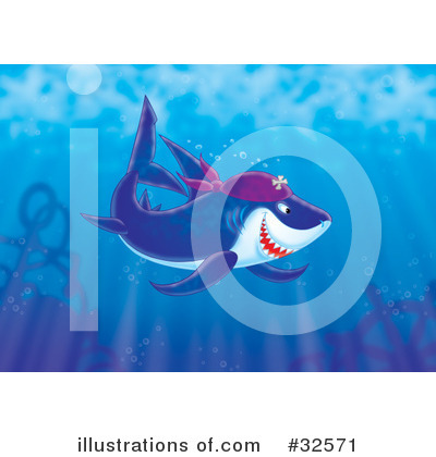 Royalty-Free (RF) Shark Clipart Illustration by Alex Bannykh - Stock Sample #32571
