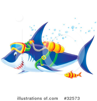 Royalty-Free (RF) Shark Clipart Illustration by Alex Bannykh - Stock Sample #32573