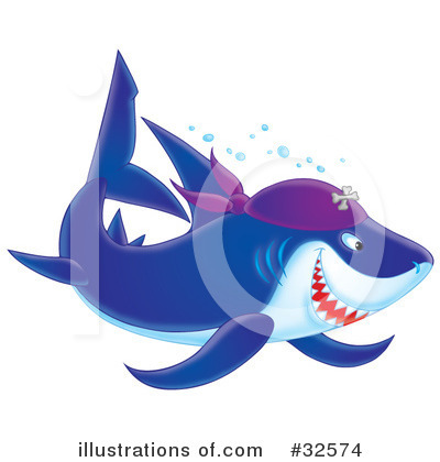 Royalty-Free (RF) Shark Clipart Illustration by Alex Bannykh - Stock Sample #32574