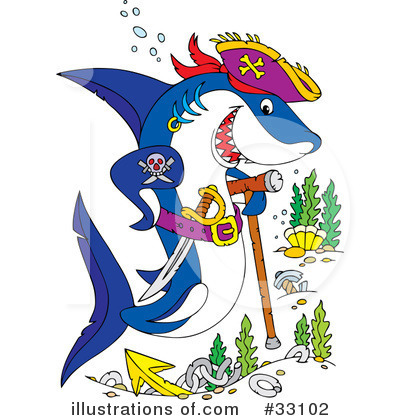 Royalty-Free (RF) Shark Clipart Illustration by Alex Bannykh - Stock Sample #33102