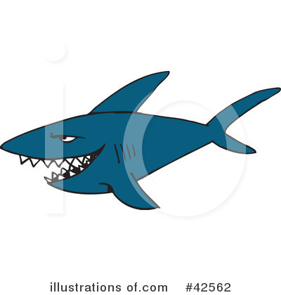 Royalty-Free (RF) Shark Clipart Illustration by Dennis Holmes Designs - Stock Sample #42562