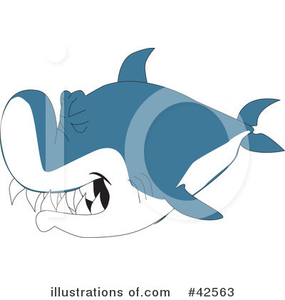 Royalty-Free (RF) Shark Clipart Illustration by Dennis Holmes Designs - Stock Sample #42563