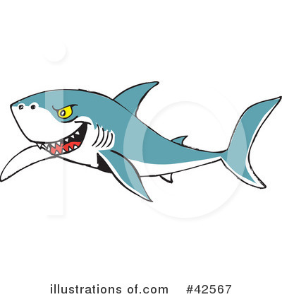 Royalty-Free (RF) Shark Clipart Illustration by Dennis Holmes Designs - Stock Sample #42567